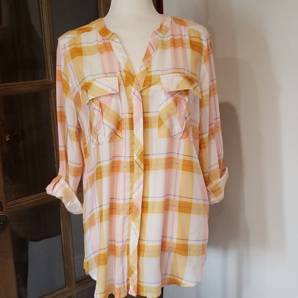 𝅺ANA Button Down Long Sleeve Top Nwt